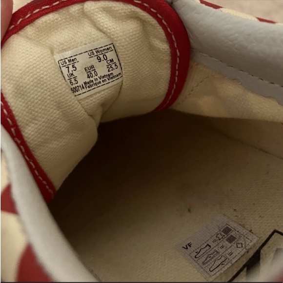 Old Skool Red Checkerboard Vans Mens 7.5 - Picture 6 of 6